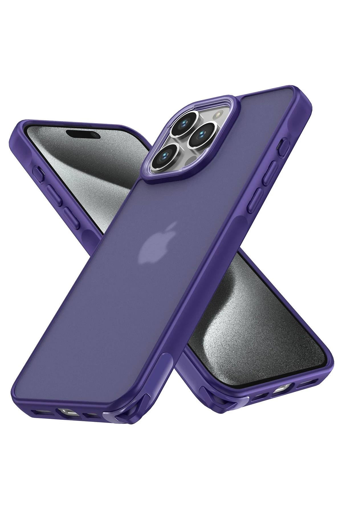 Newface iPhone 15 Pro Max Kılıf Elegant Kapak - Derin Mor