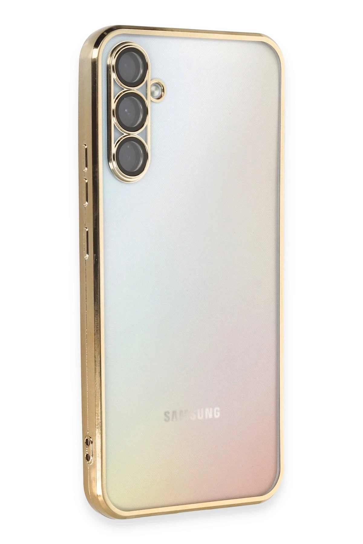 Newface Samsung Galaxy A34 5G Kılıf Razer Lensli Silikon - Gold