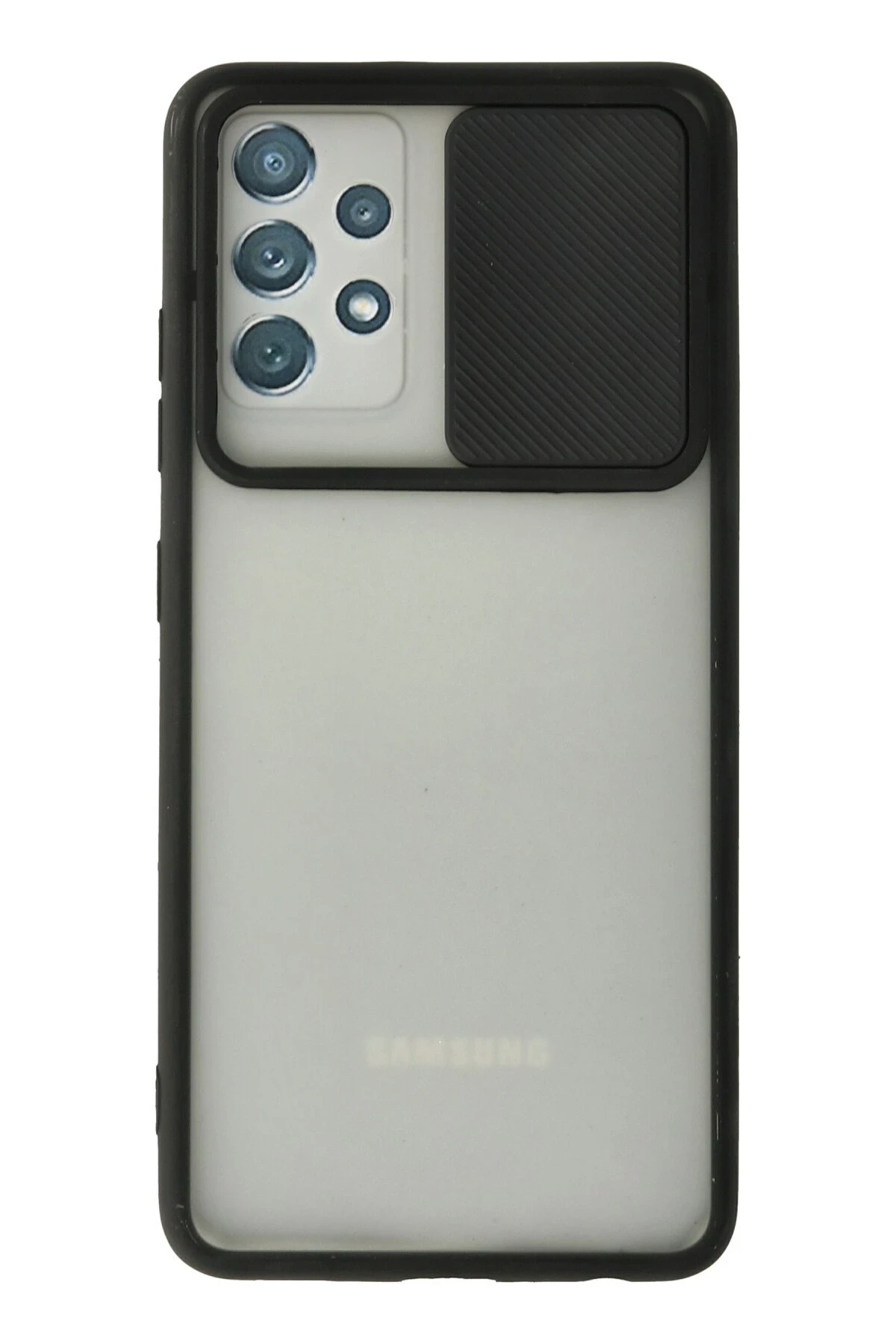 Newface Samsung Galaxy A32 Kılıf Palm Buzlu Kamera Sürgülü Silikon - Siyah