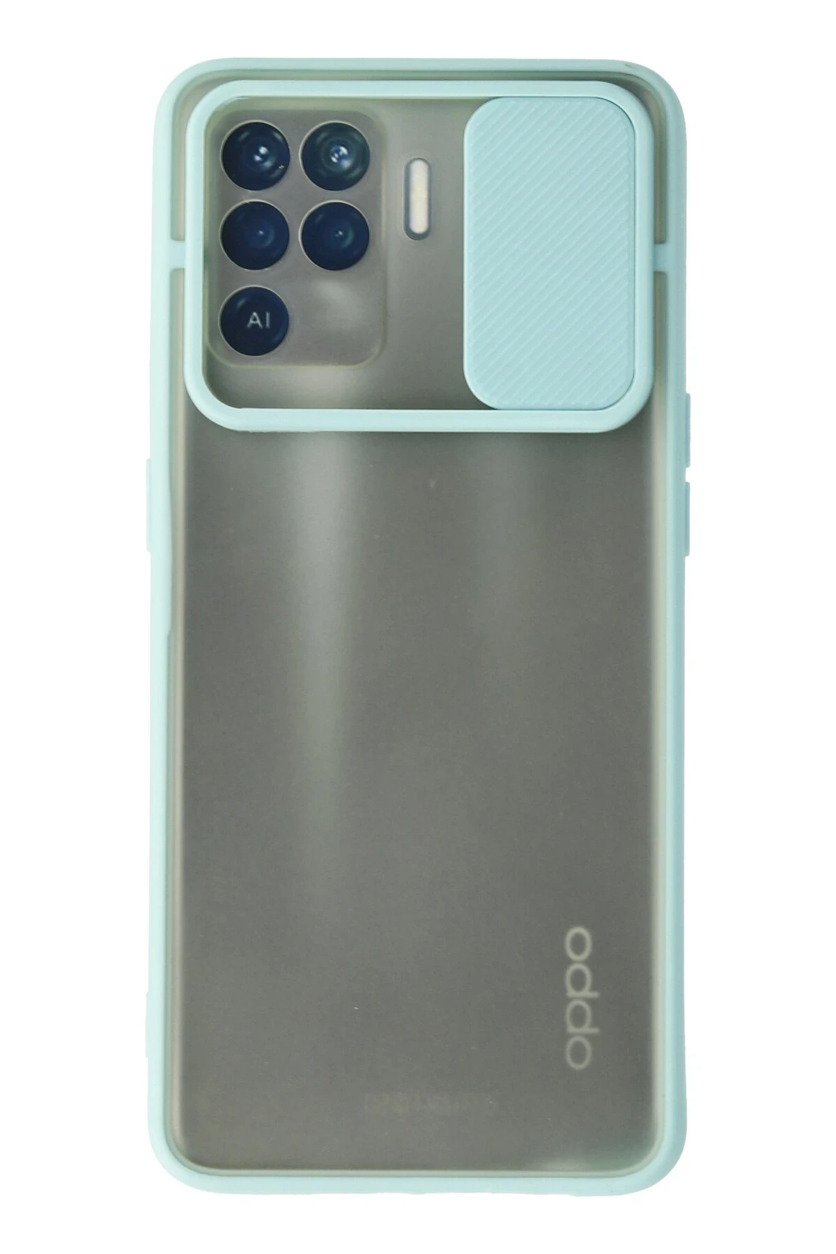 Newface Oppo Reno 5 Lite Kılıf Palm Buzlu Kamera Sürgülü Silikon - Turkuaz