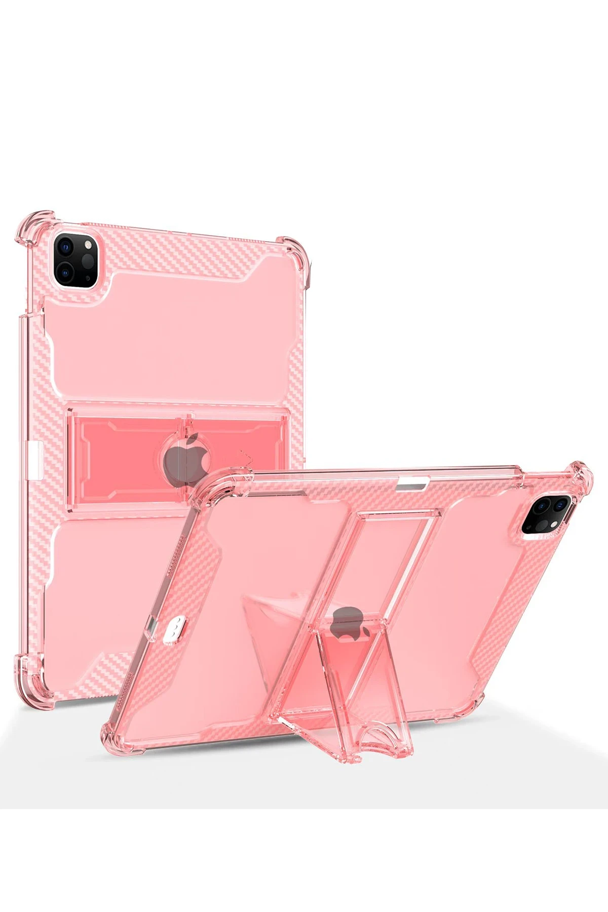Newface iPad Mini 6 Kılıf Anti Şeffaf Standlı Tablet Silikon - Pembe