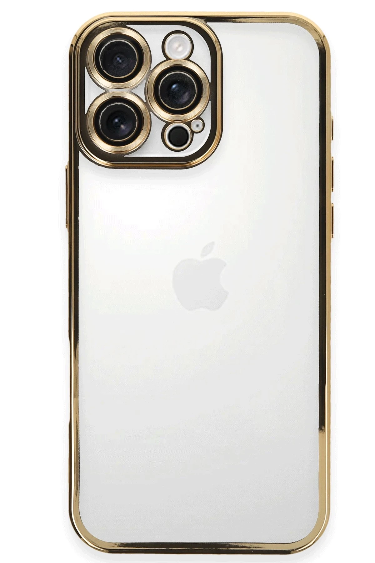 Newface iPhone 16 Pro Max Kılıf Razer Lensli Silikon - Gold