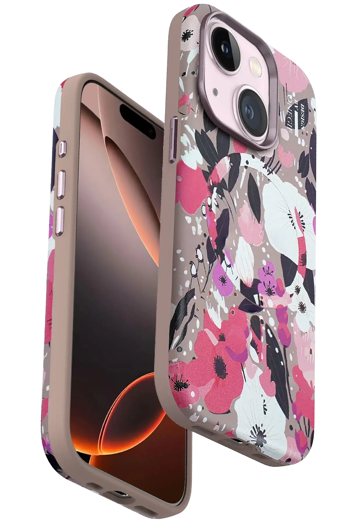 Onegif iPhone 14 Flower Series Magsafe Kapak - Pembe