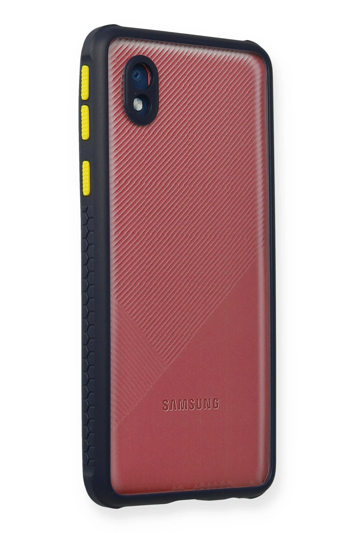 Newface Samsung Galaxy A01 Core Kılıf Miami Şeffaf Silikon - Lacivert
