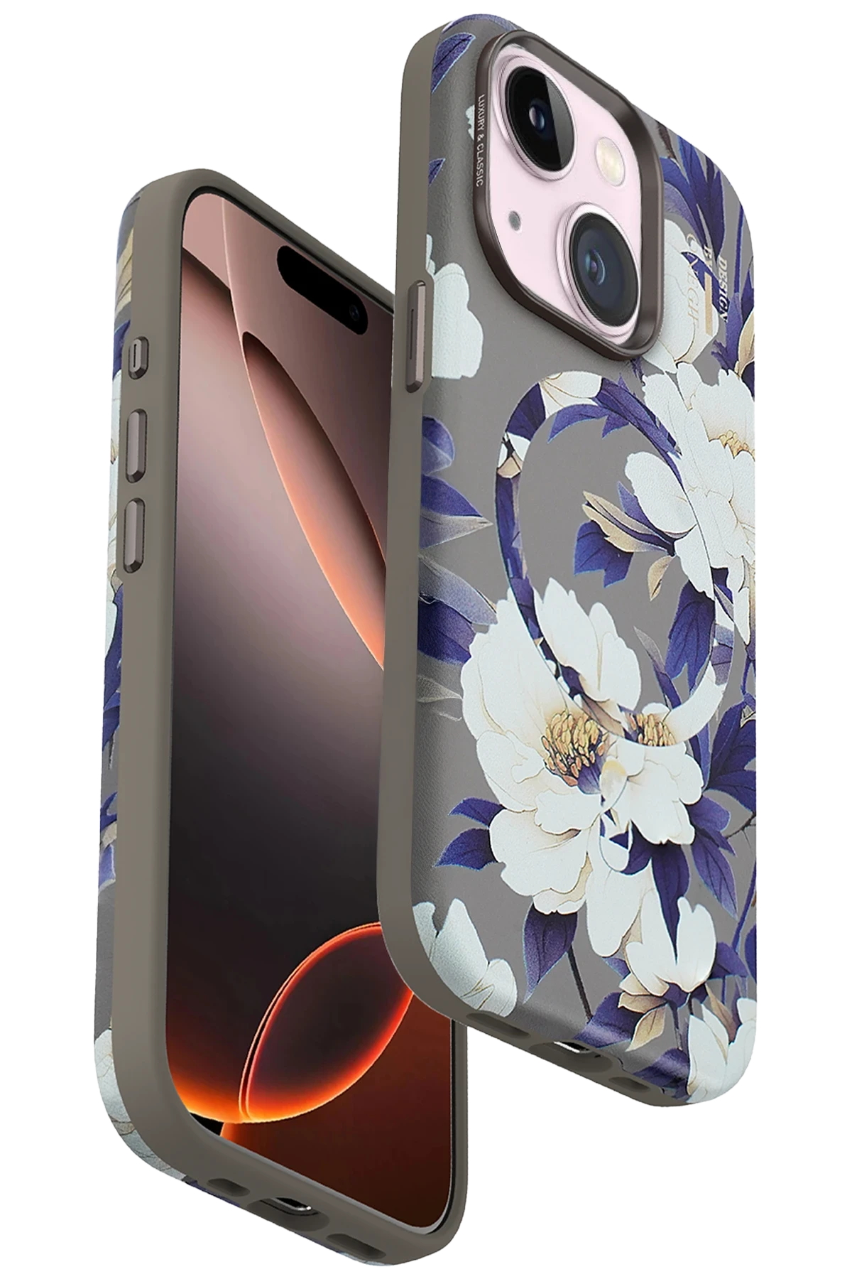 Onegif iPhone 15 Flower Series Magsafe Kapak - Gri