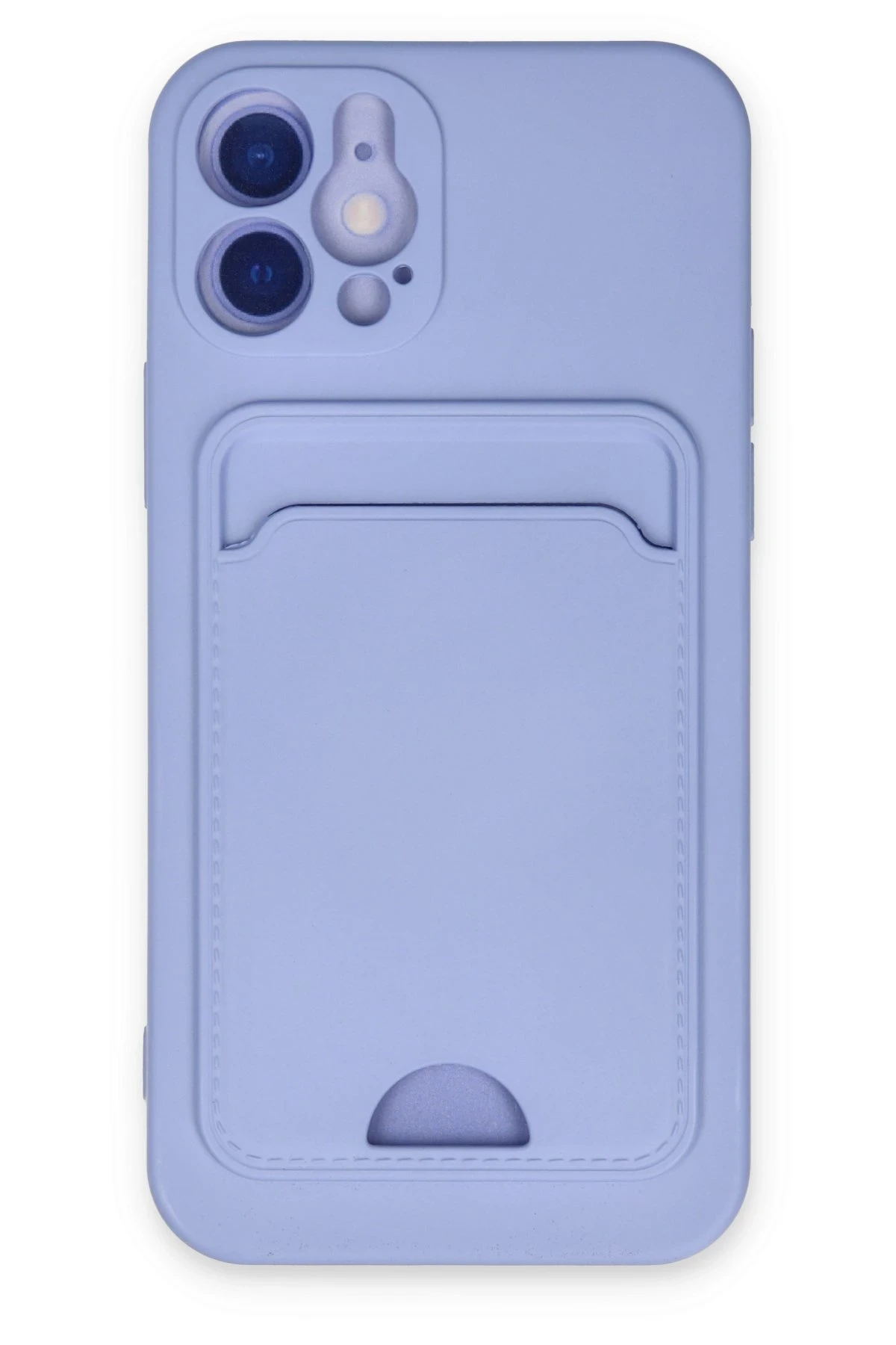 Newface iPhone 12 Kılıf Kelvin Kartvizitli Silikon - Lila