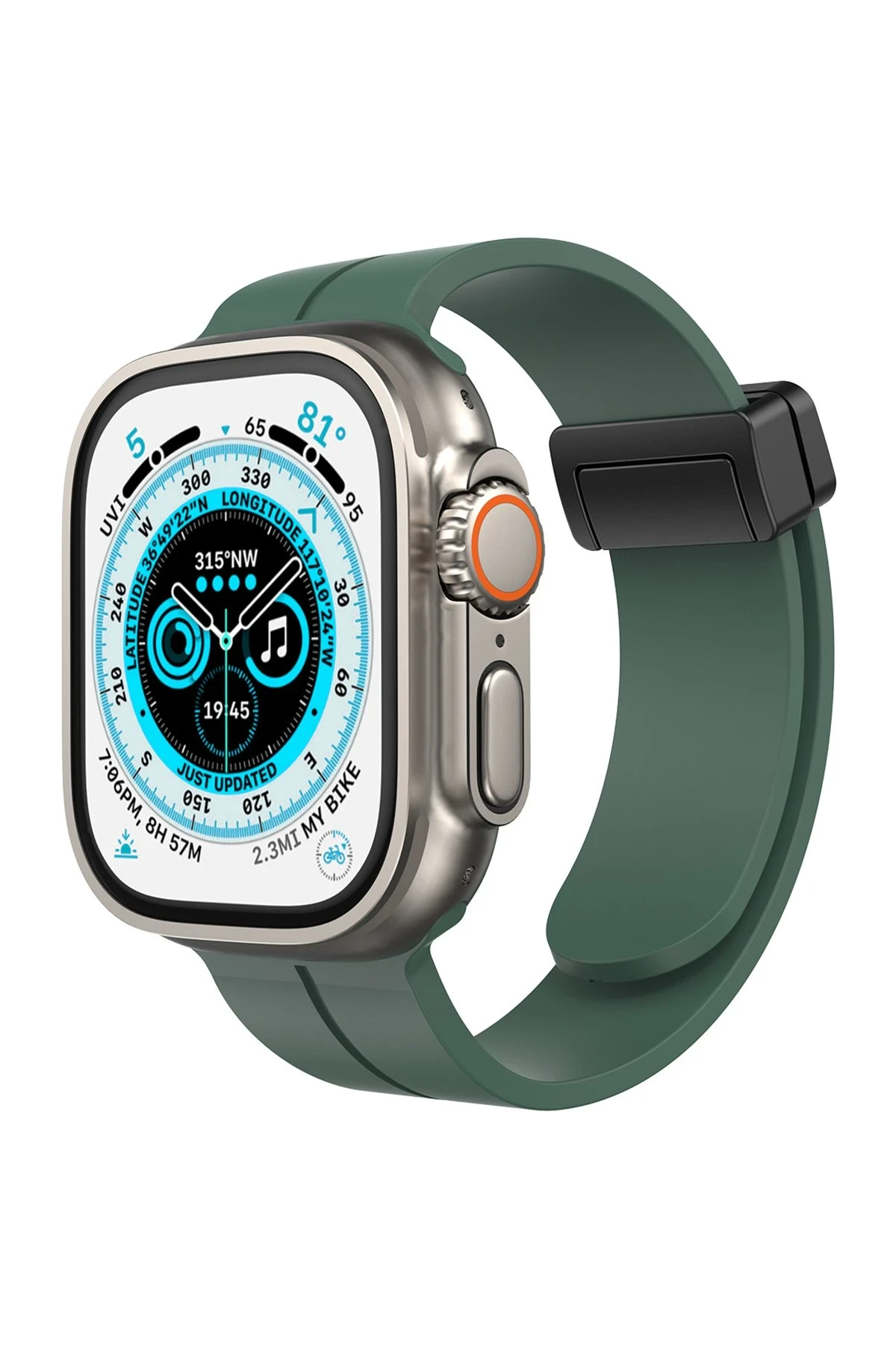 Newface Apple Watch 42mm KR412 Elegance Stylısh Kordon - Koyu Yeşil