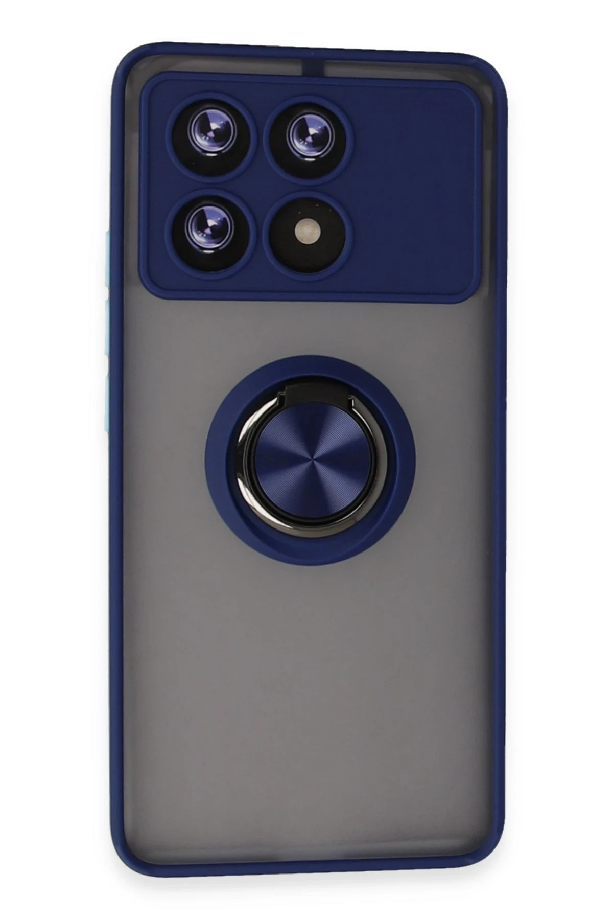 Newface Xiaomi Poco X6 Pro Kılıf Montreal Yüzüklü Silikon Kapak - Lacivert