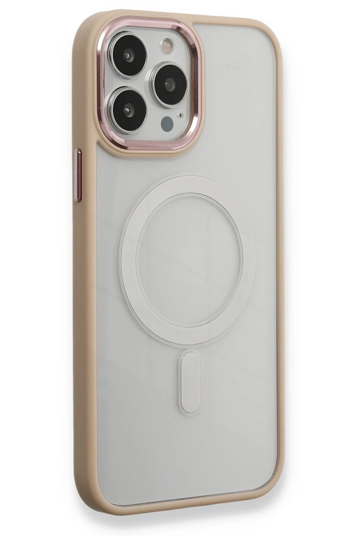 Newface iPhone 13 Pro Max Kılıf Room Magneticsafe Silikon - Pudra