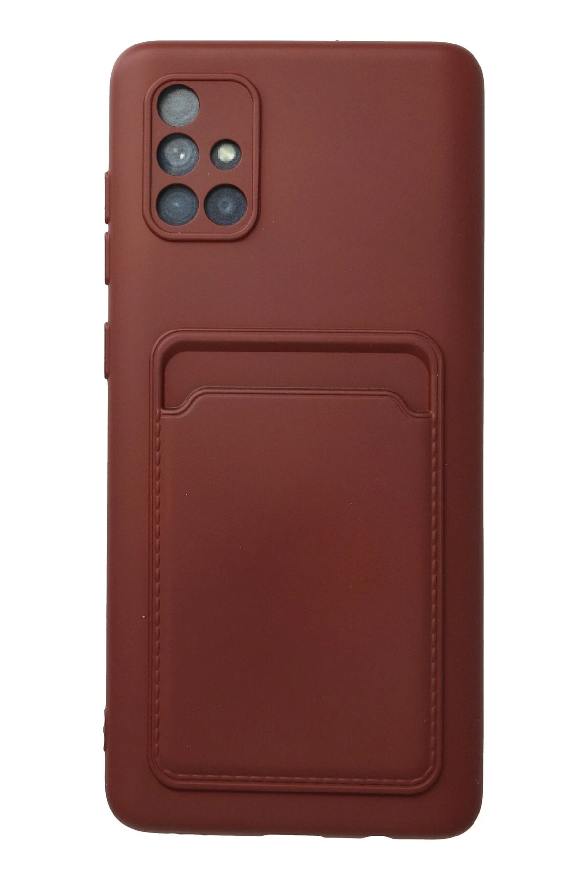 Newface Samsung Galaxy A71 Kılıf Kelvin Kartvizitli Silikon - Bordo