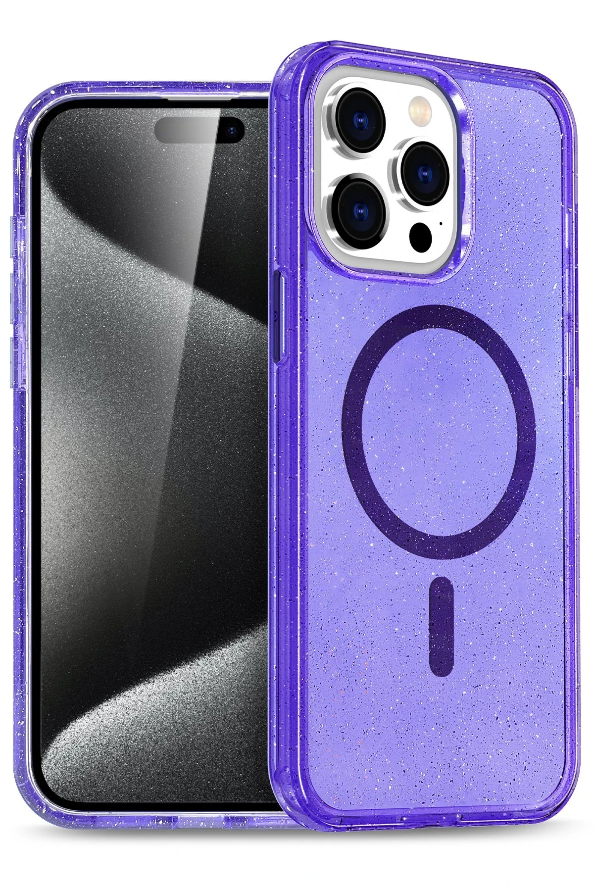 Newface iPhone 16 Pro Kılıf Glow Magsafe Kapak - Mor