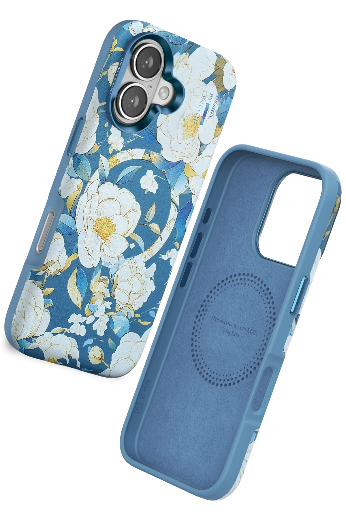 Onegif iPhone 16 Flower Series Magsafe Kapak - Mavi