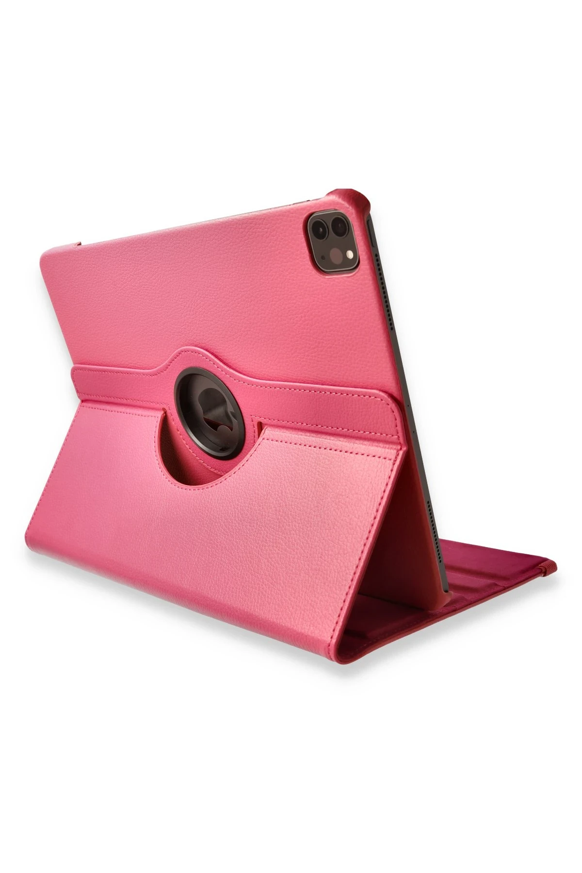 Newface iPad Pro 12.9 (2021) Kılıf 360 Tablet Deri Kılıf - Pembe
