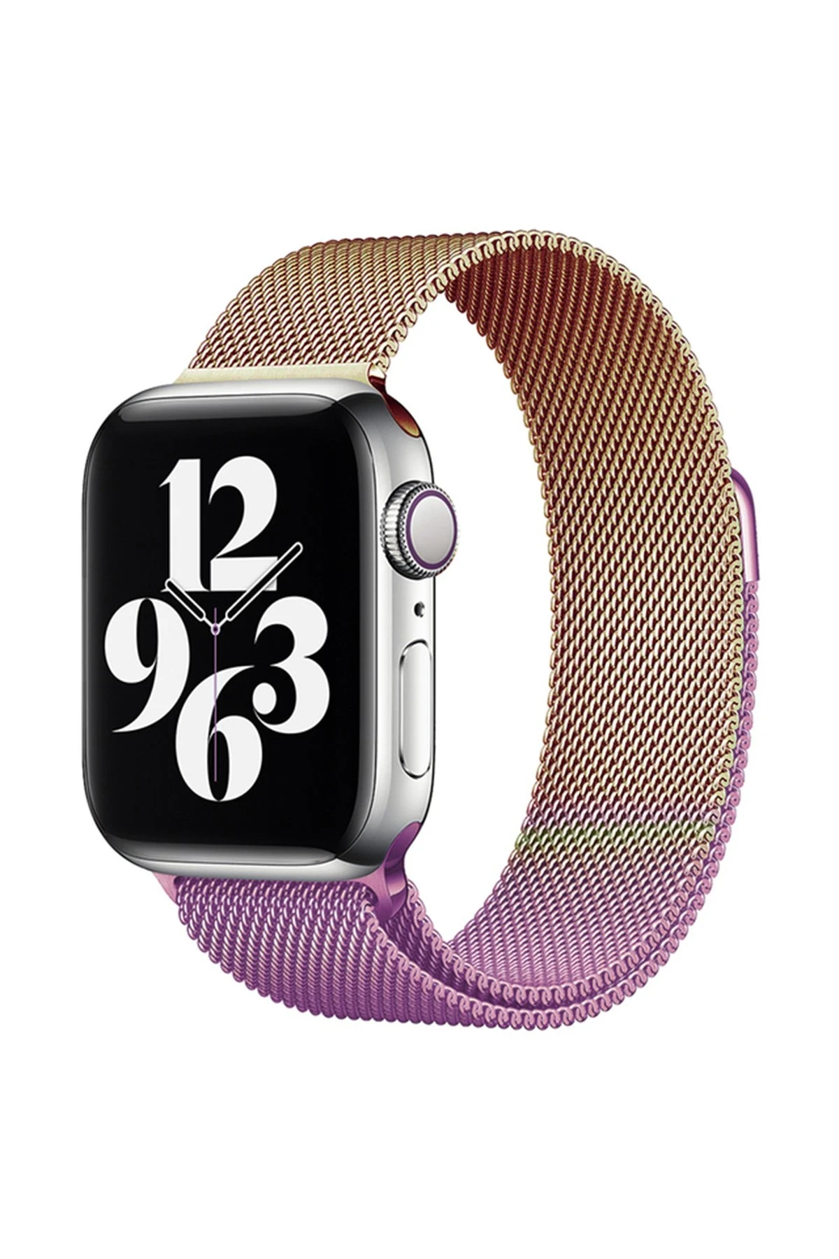 Newface Apple Watch 38mm Metal Mıknatıslı Kordon - Mor-Rose