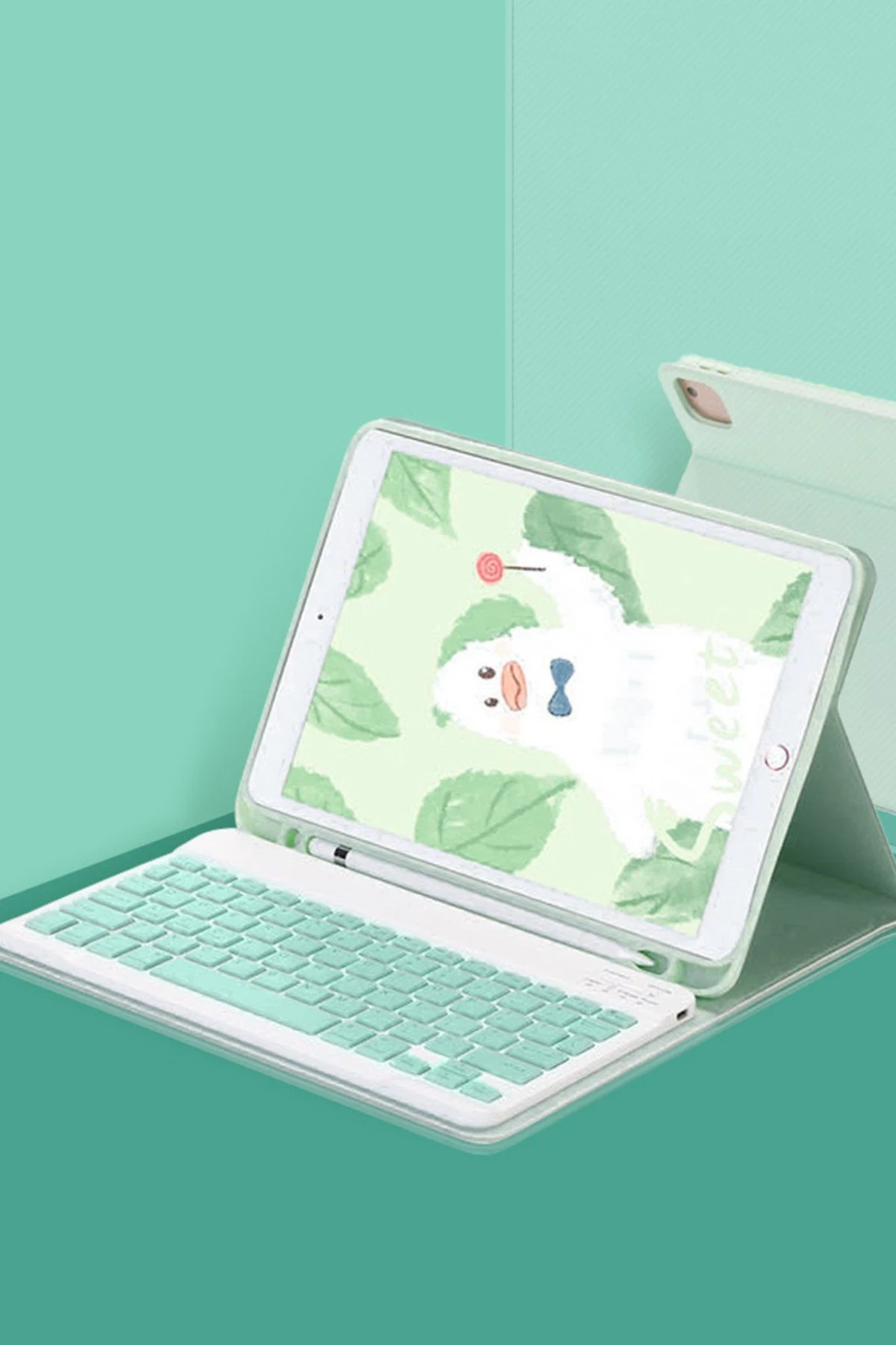 Newface iPad 2022 10.9 (10.nesil) Kılıf KC01 Smart Klavyeli Tablet Kılıfı - Açık Yeşil