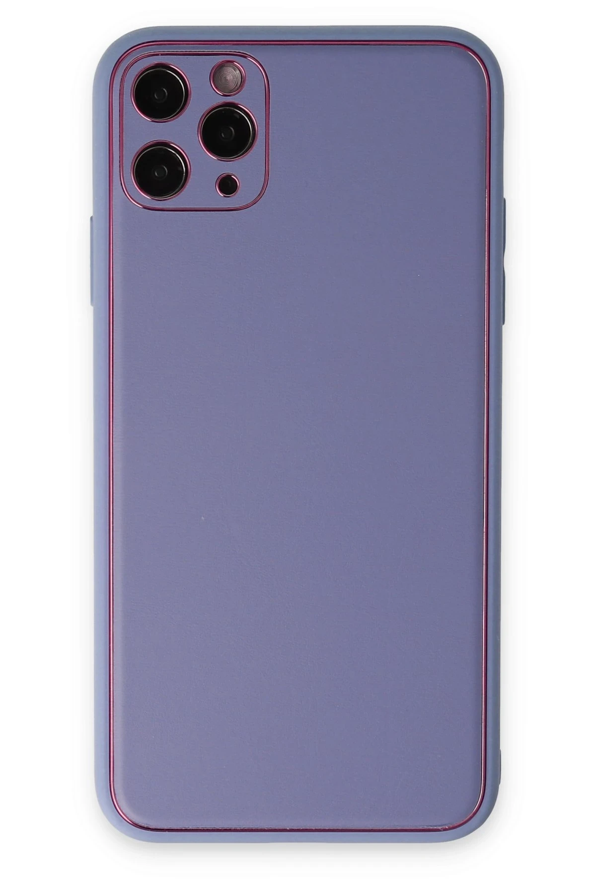 Newface iPhone 11 Pro Max Kılıf Coco Deri Silikon Kapak - Açık Lila