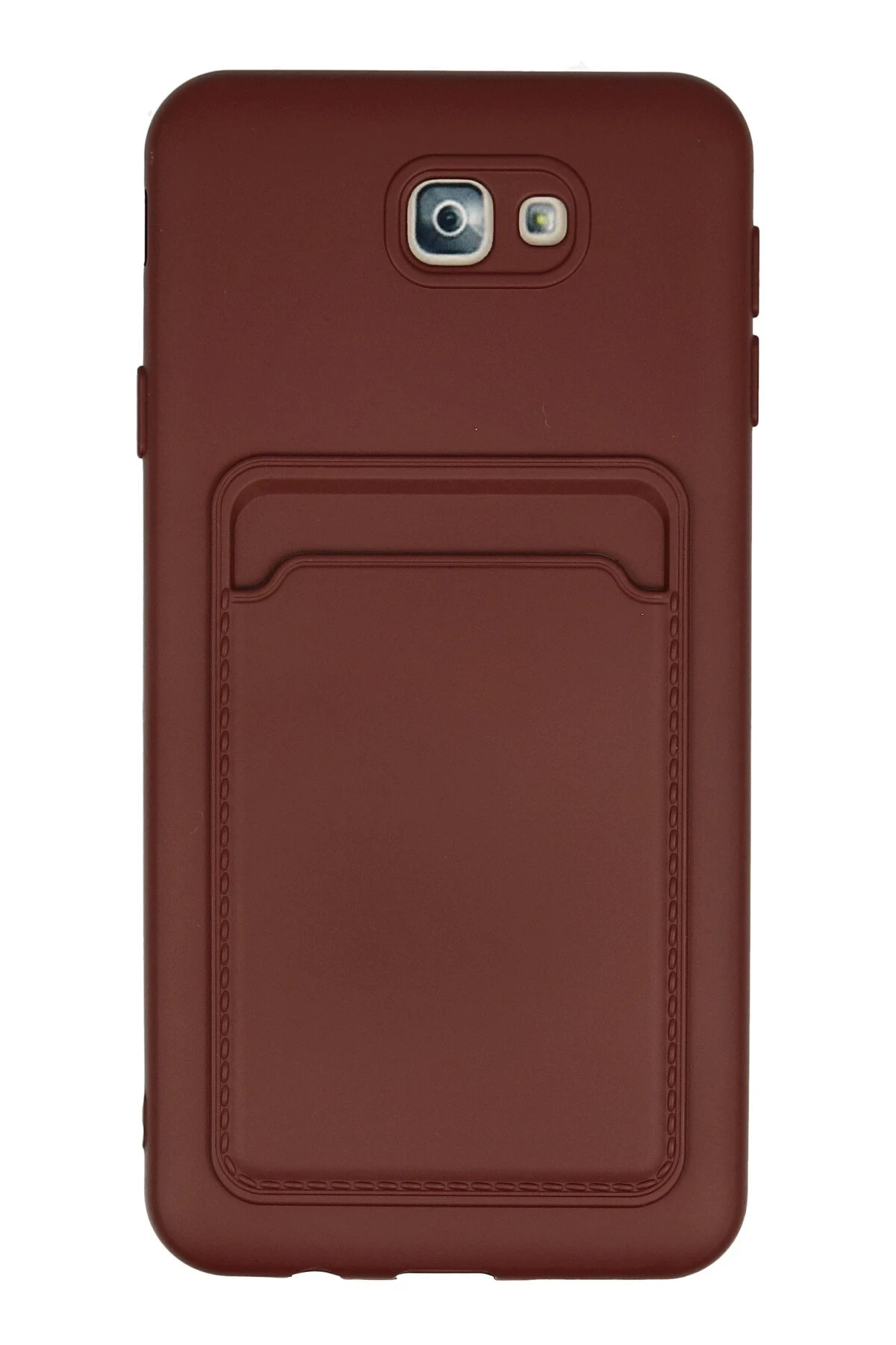 Newface Samsung Galaxy J7 Prime Kılıf Kelvin Kartvizitli Silikon - Bordo