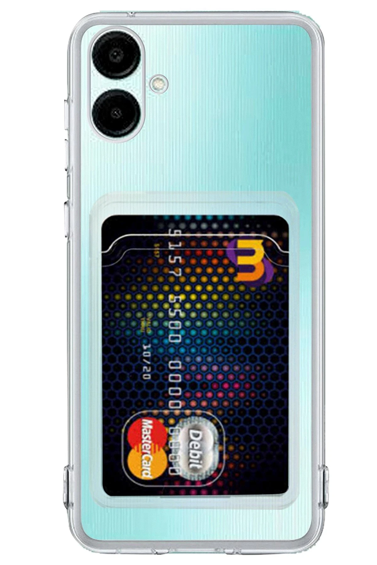 Newface Samsung Galaxy A06 Kılıf Kart Şeffaf Silikon - Şeffaf