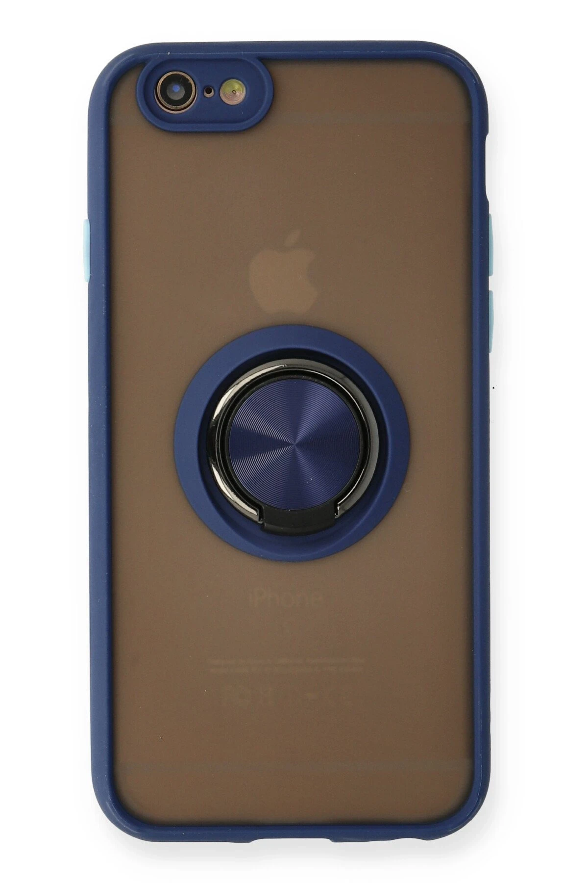 Newface iPhone 6 Kılıf Montreal Yüzüklü Silikon Kapak - Lacivert