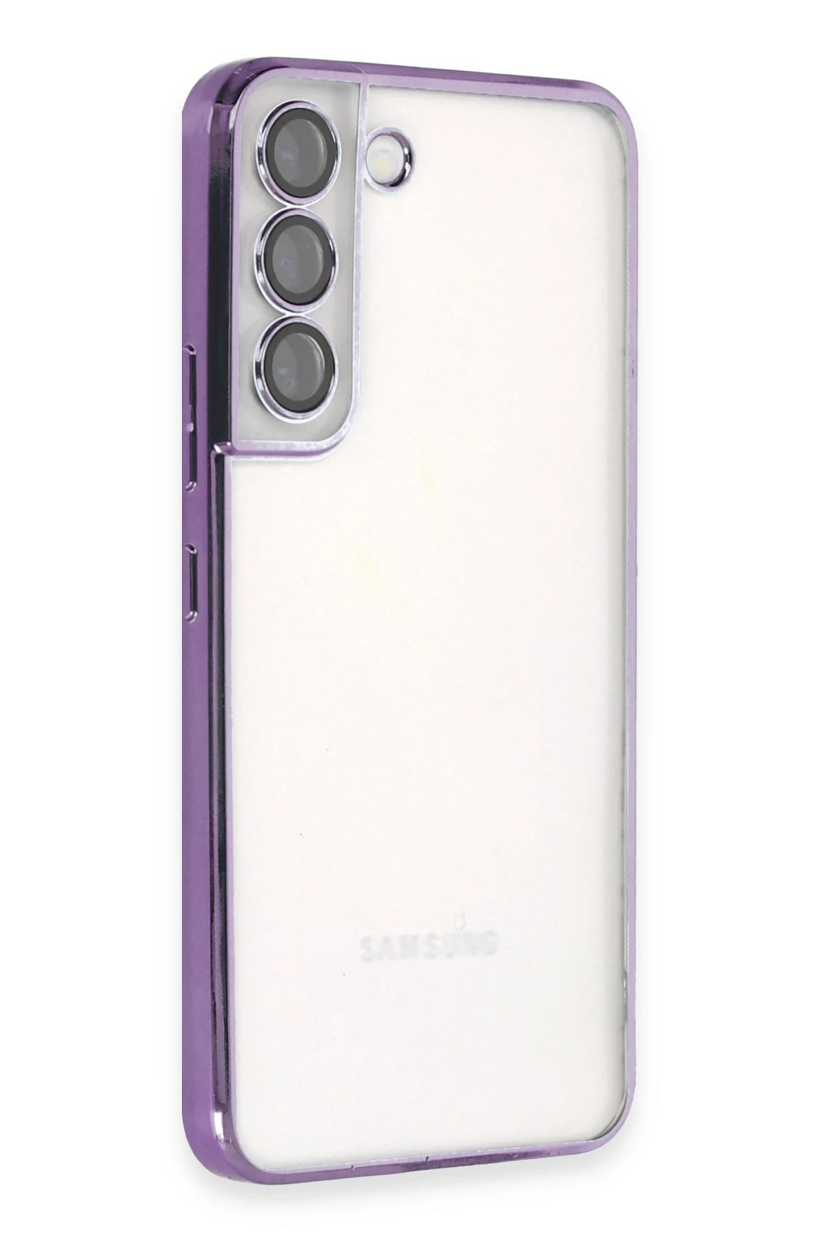 Newface Samsung Galaxy S22 Kılıf Razer Lensli Silikon - Mor