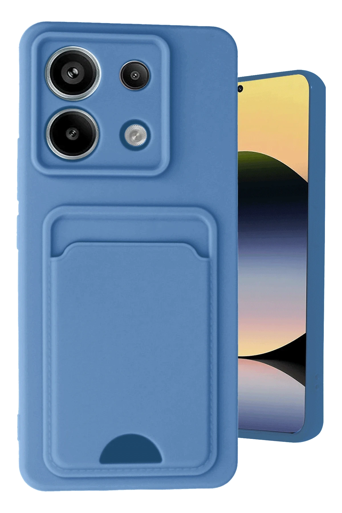 Newface Xiaomi Redmi Note 13 Pro 5G Kılıf Kelvin Kartvizitli Silikon - Mavi