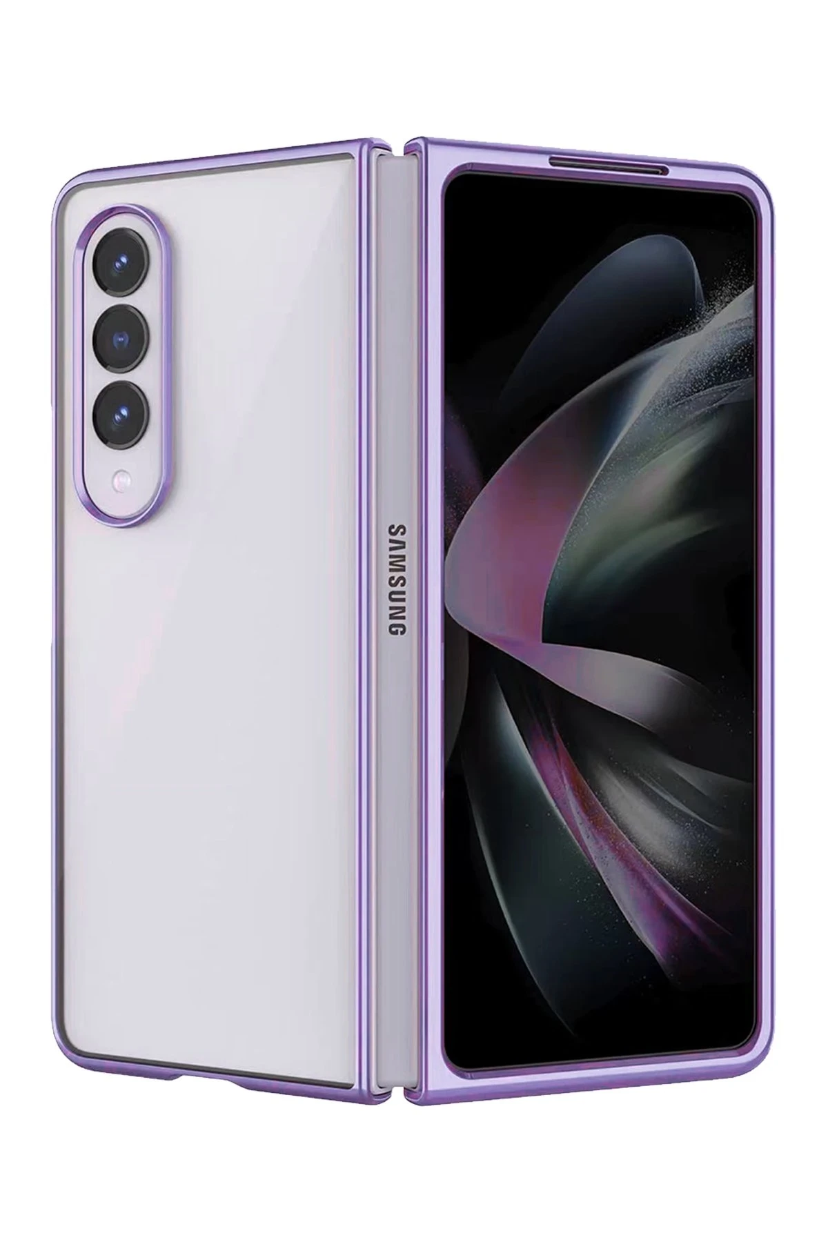 Newface Samsung Galaxy Z Fold 4 Kılıf Fold Element Kapak - Mor