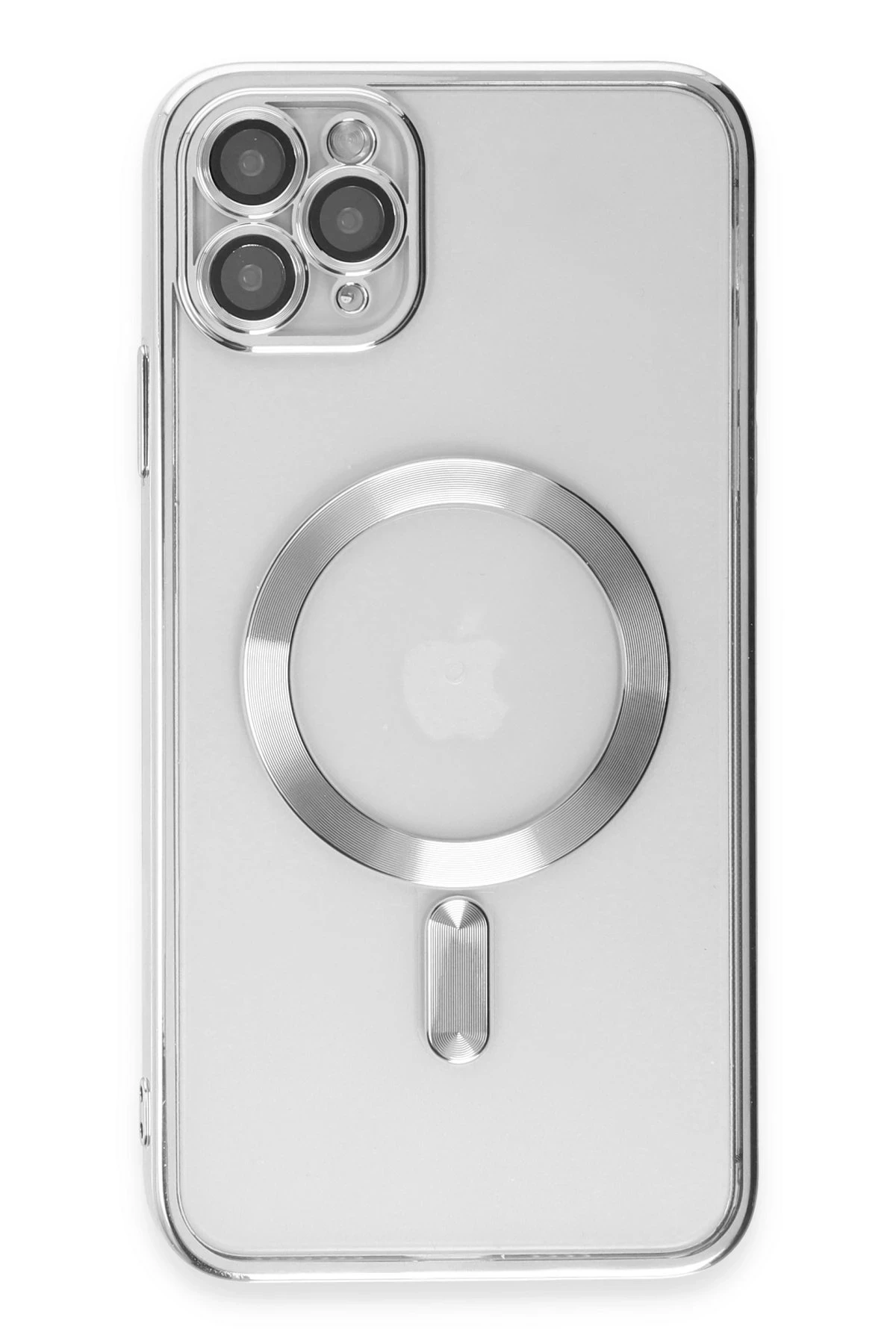 Newface iPhone 11 Pro Max Kılıf Kross Magneticsafe Kapak - Gümüş