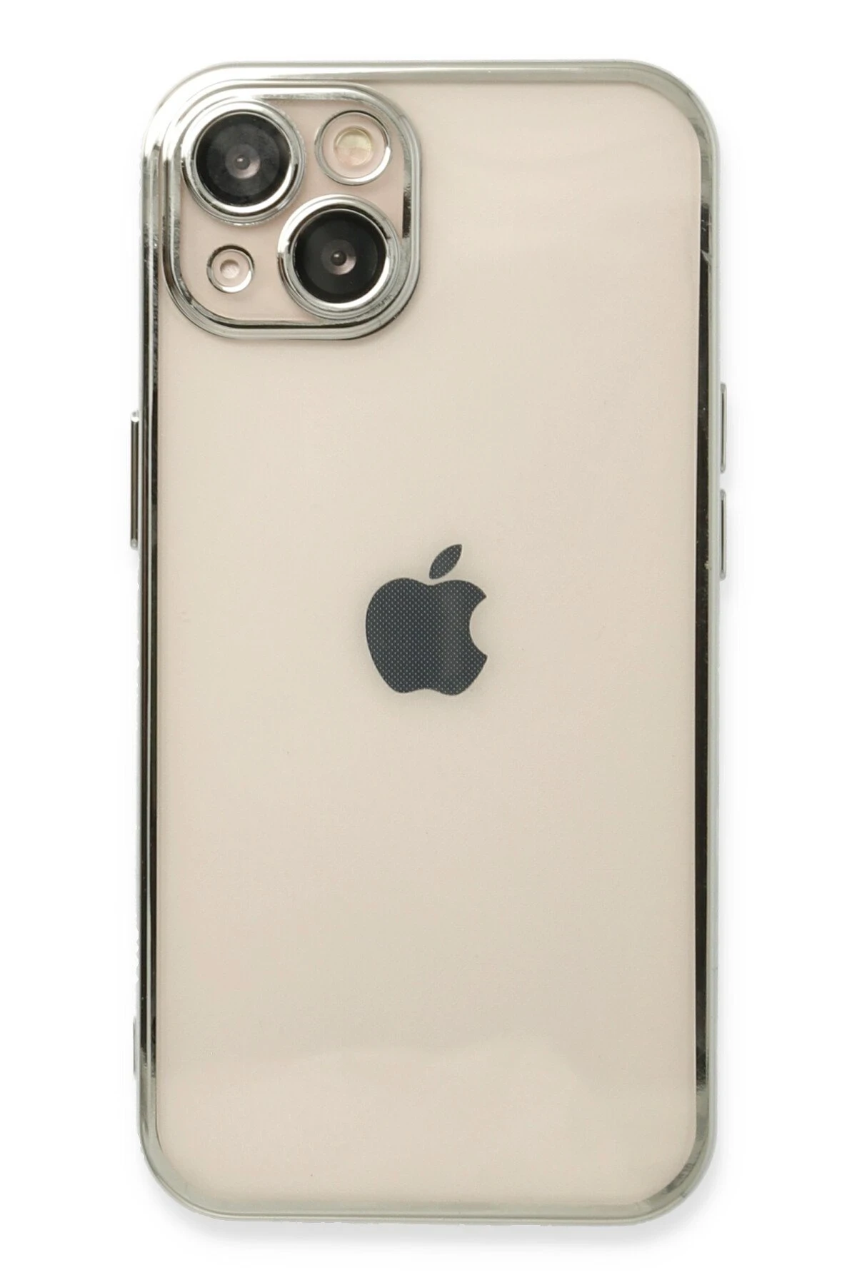 Newface iPhone 14 Plus Kılıf Razer Lensli Silikon - Gümüş