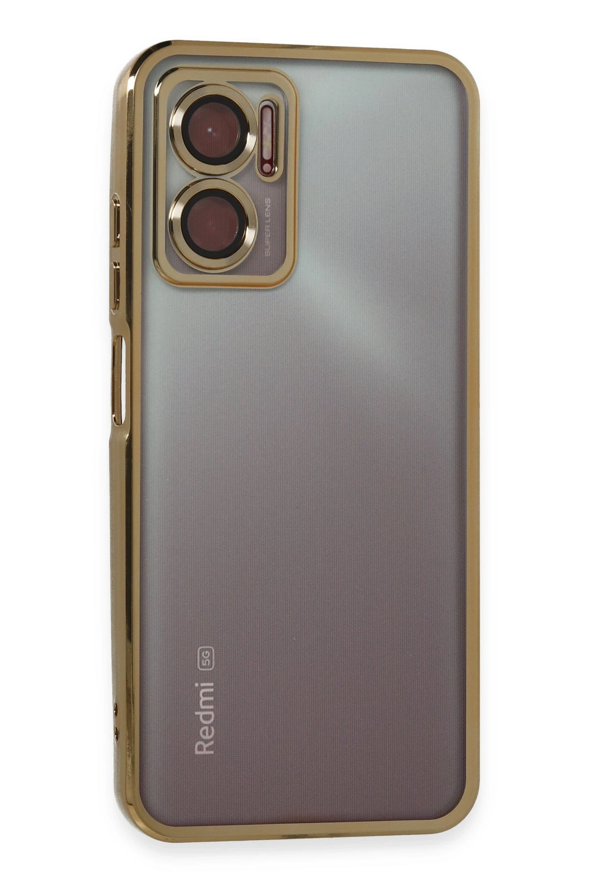 Newface Xiaomi Redmi 10 5G Kılıf Razer Lensli Silikon - Gold