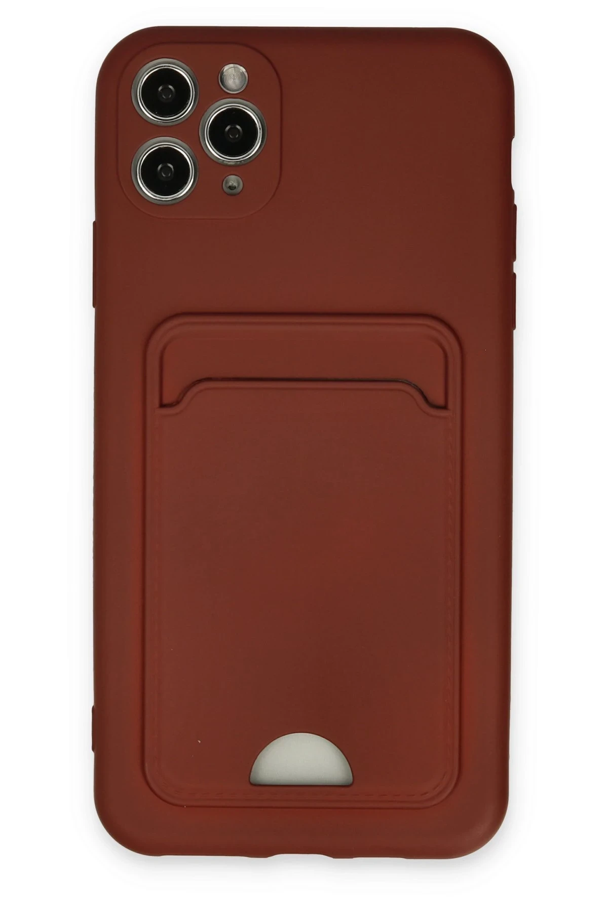 Newface iPhone 11 Pro Max Kılıf Kelvin Kartvizitli Silikon - Bordo