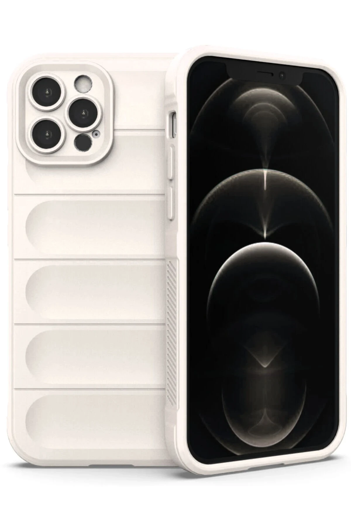 Newface iPhone 12 Pro Max Kılıf Optimum Silikon - Krem
