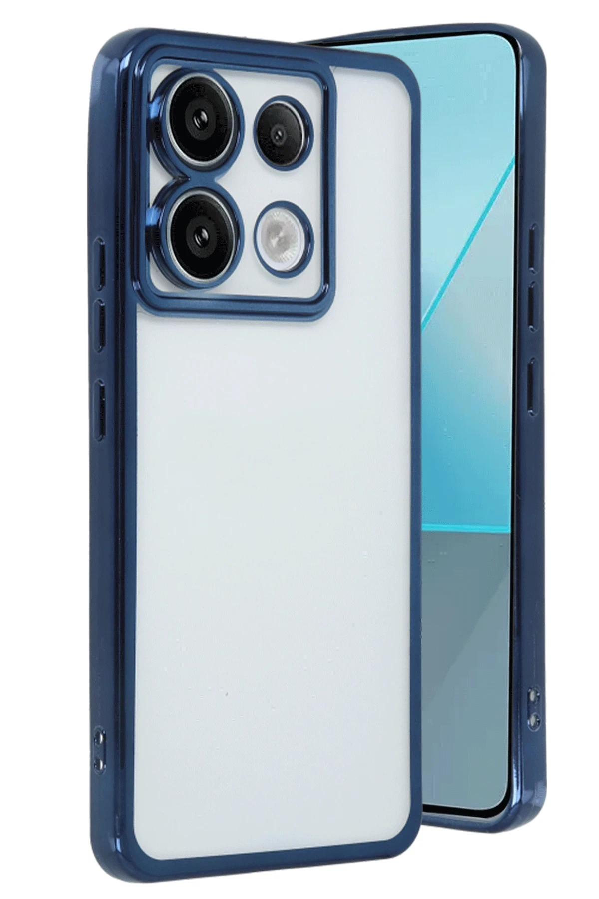 Newface Xiaomi Redmi Note 13 Pro 4G Kılıf Razer Lensli Silikon - Lacivert