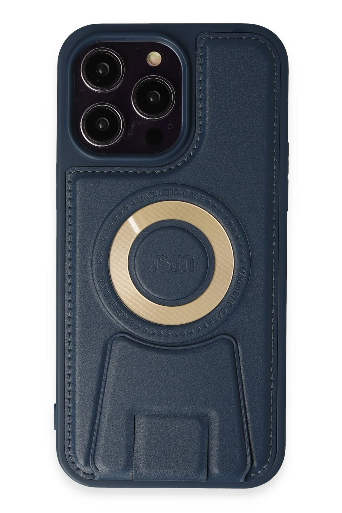 Newface iPhone 13 Pro Max Kılıf Merkür Magneticsafe Standlı Kapak - Lacivert