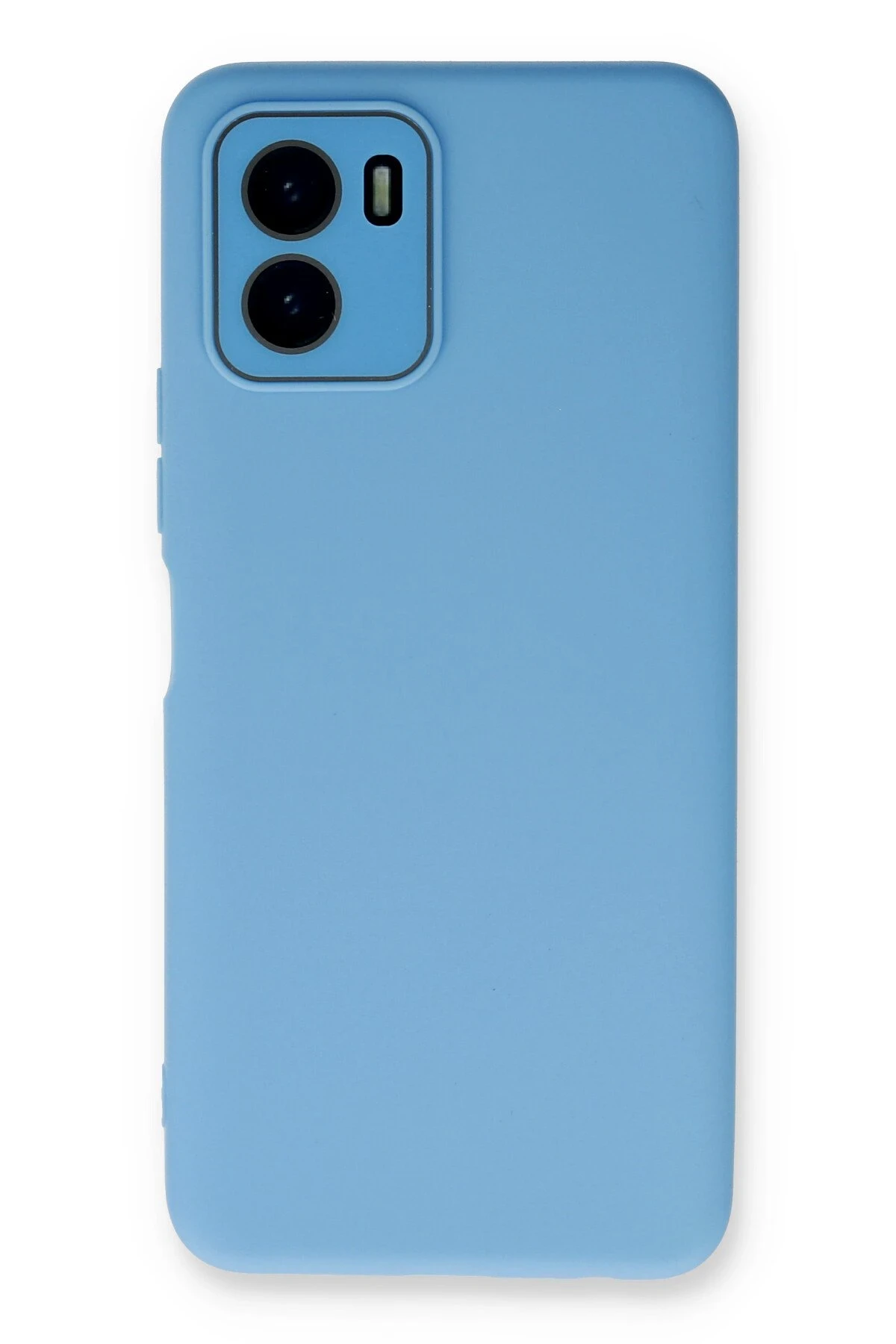 Newface Vivo Y15S Kılıf Lansman Glass Kapak - Mavi