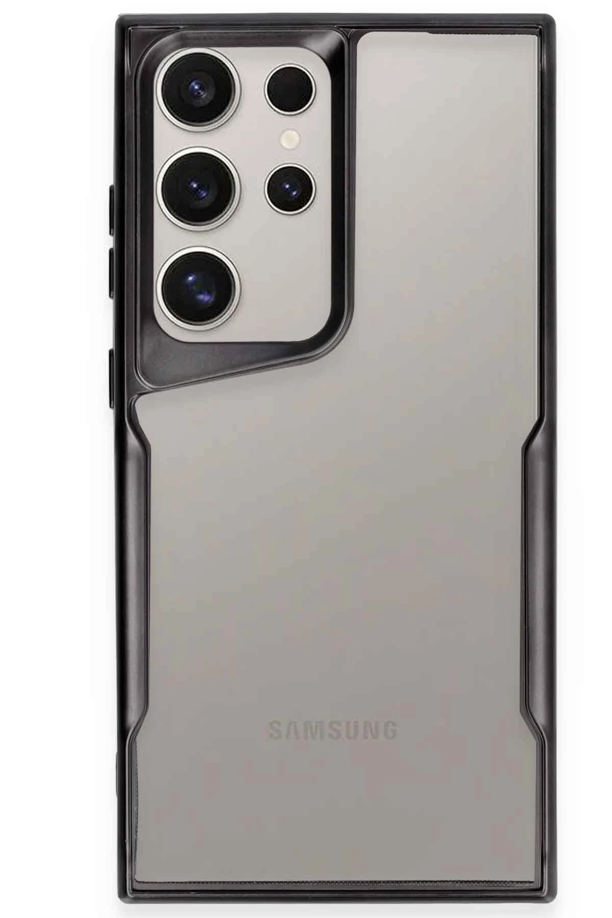 Newface Samsung Galaxy S24 Ultra Kılıf Boyi Silikon Kapak - Siyah