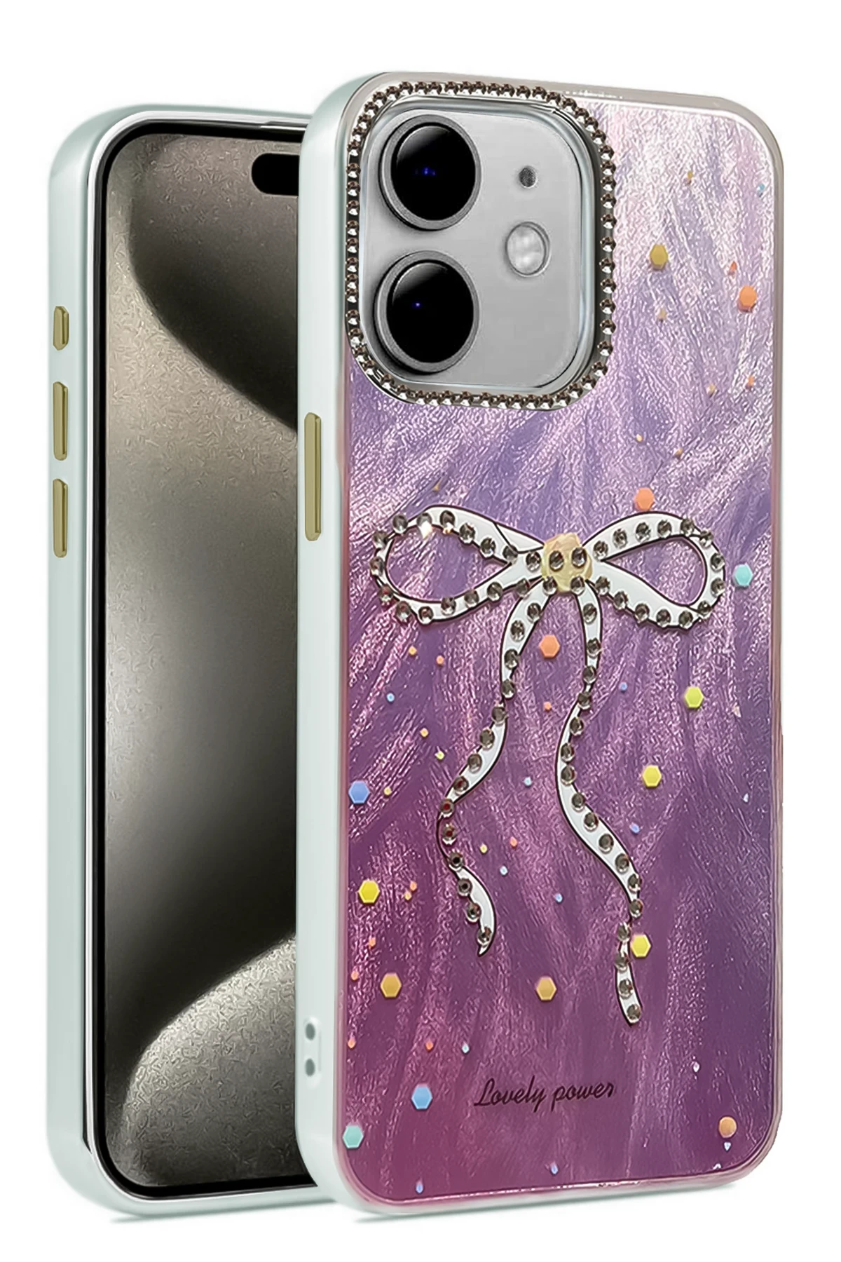 Newface iPhone 12 Kılıf Blade Aynalı Desenli Kapak - Desen 1