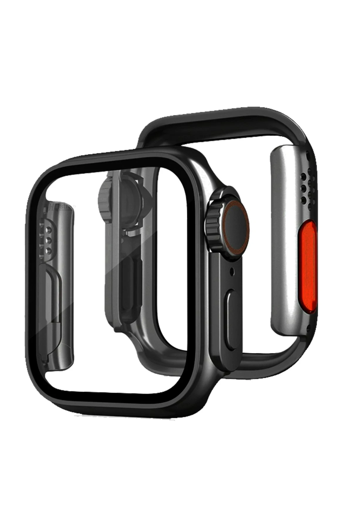 Newface Apple Watch 41mm Watch 49mm Kasa Dönüştürücü ve Ekran Koruyucu - Siyah