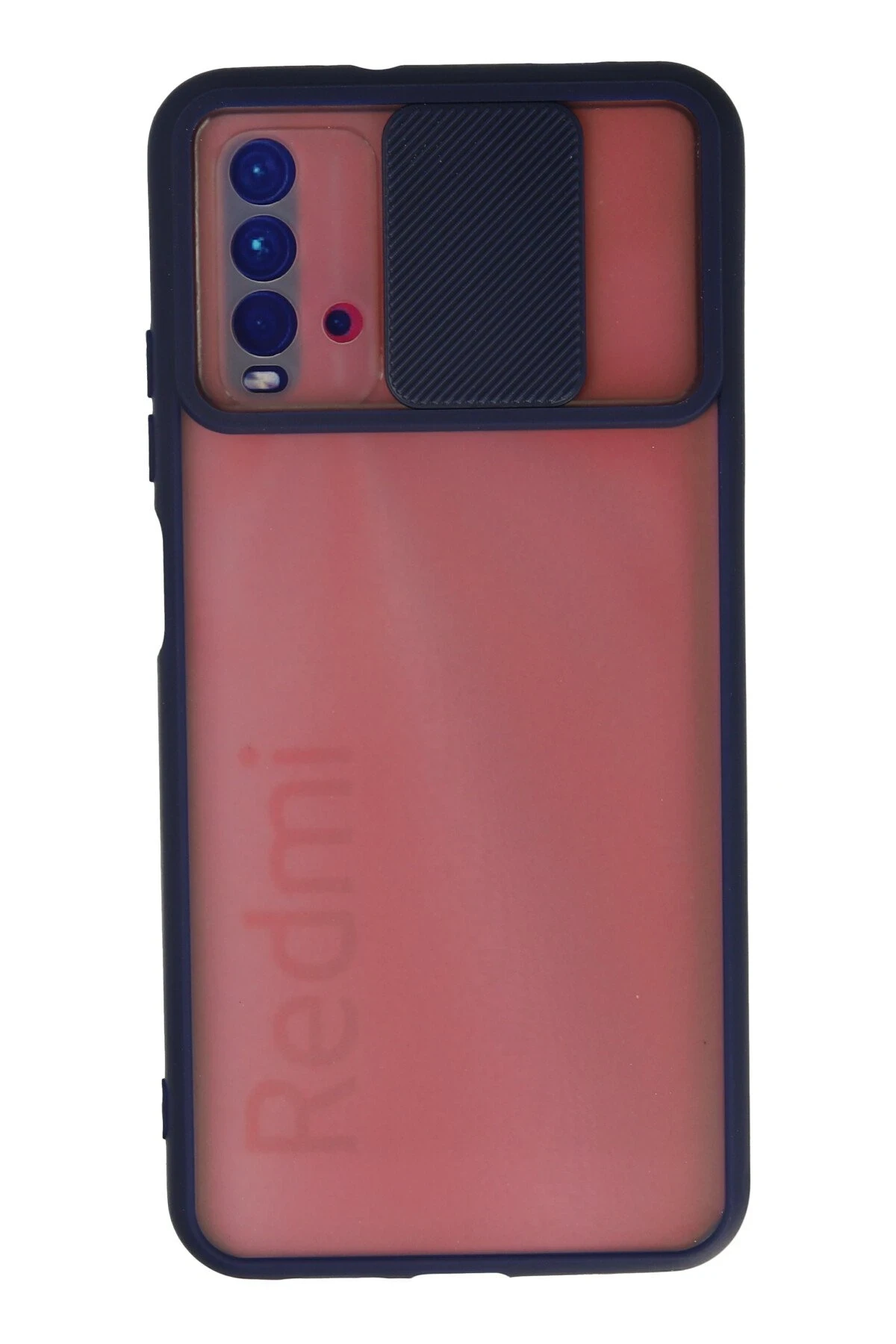 Newface Xiaomi Redmi 9T Kılıf Palm Buzlu Kamera Sürgülü Silikon - Lacivert