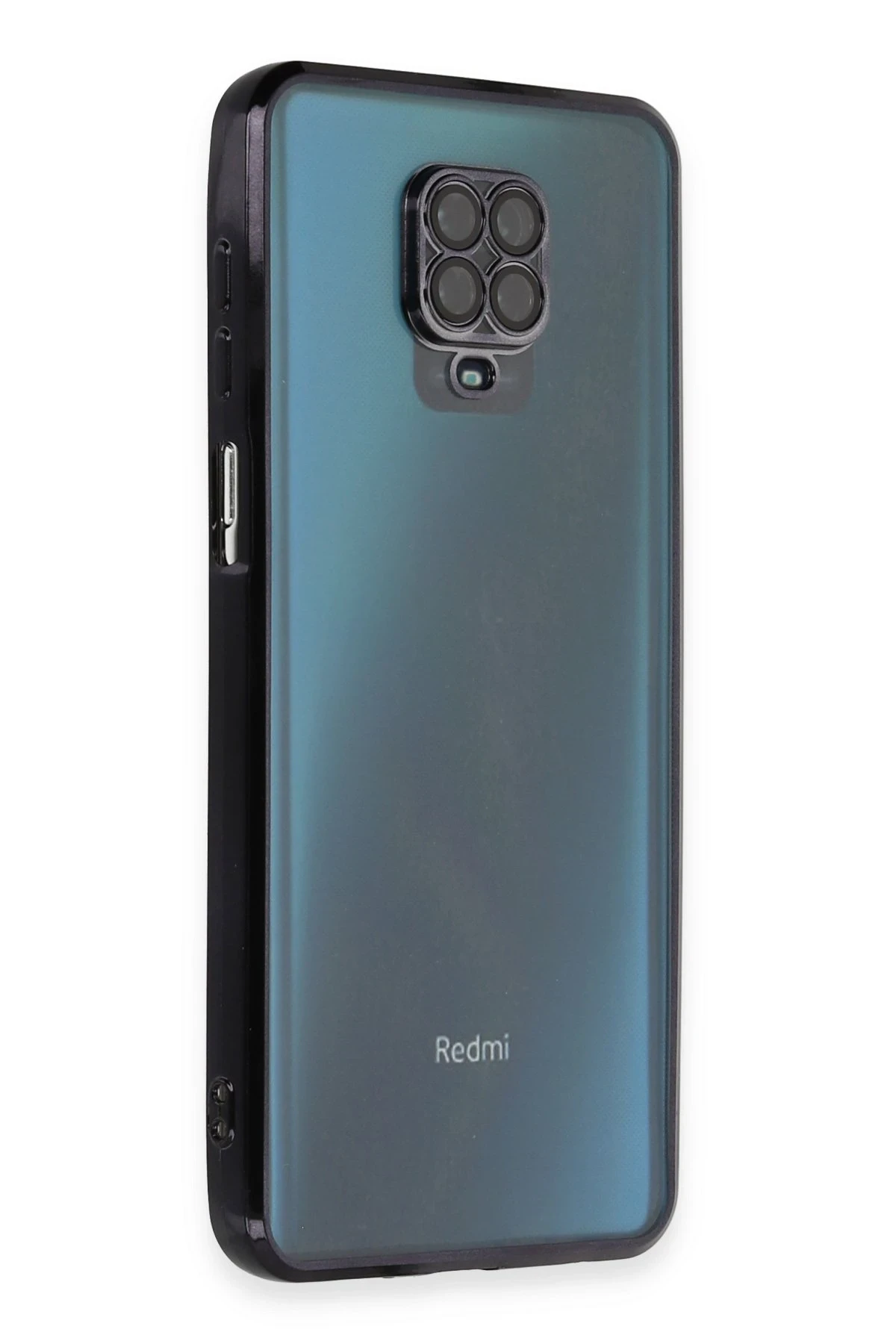 Newface Xiaomi Redmi Note 9 Pro Kılıf Razer Lensli Silikon - Siyah