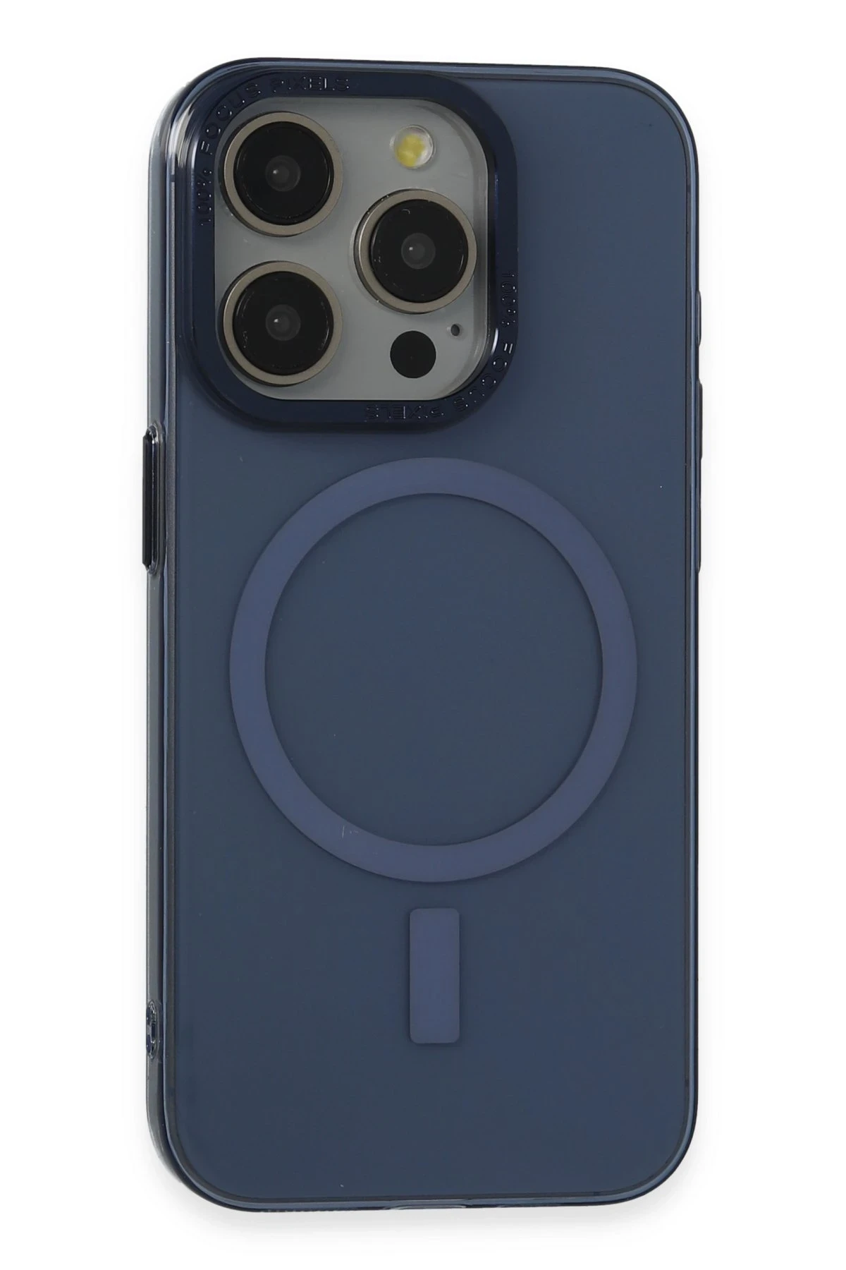 Newface iPhone 15 Pro Kılıf Anka PC Magneticsafe Sert Metal Kapak - Lacivert