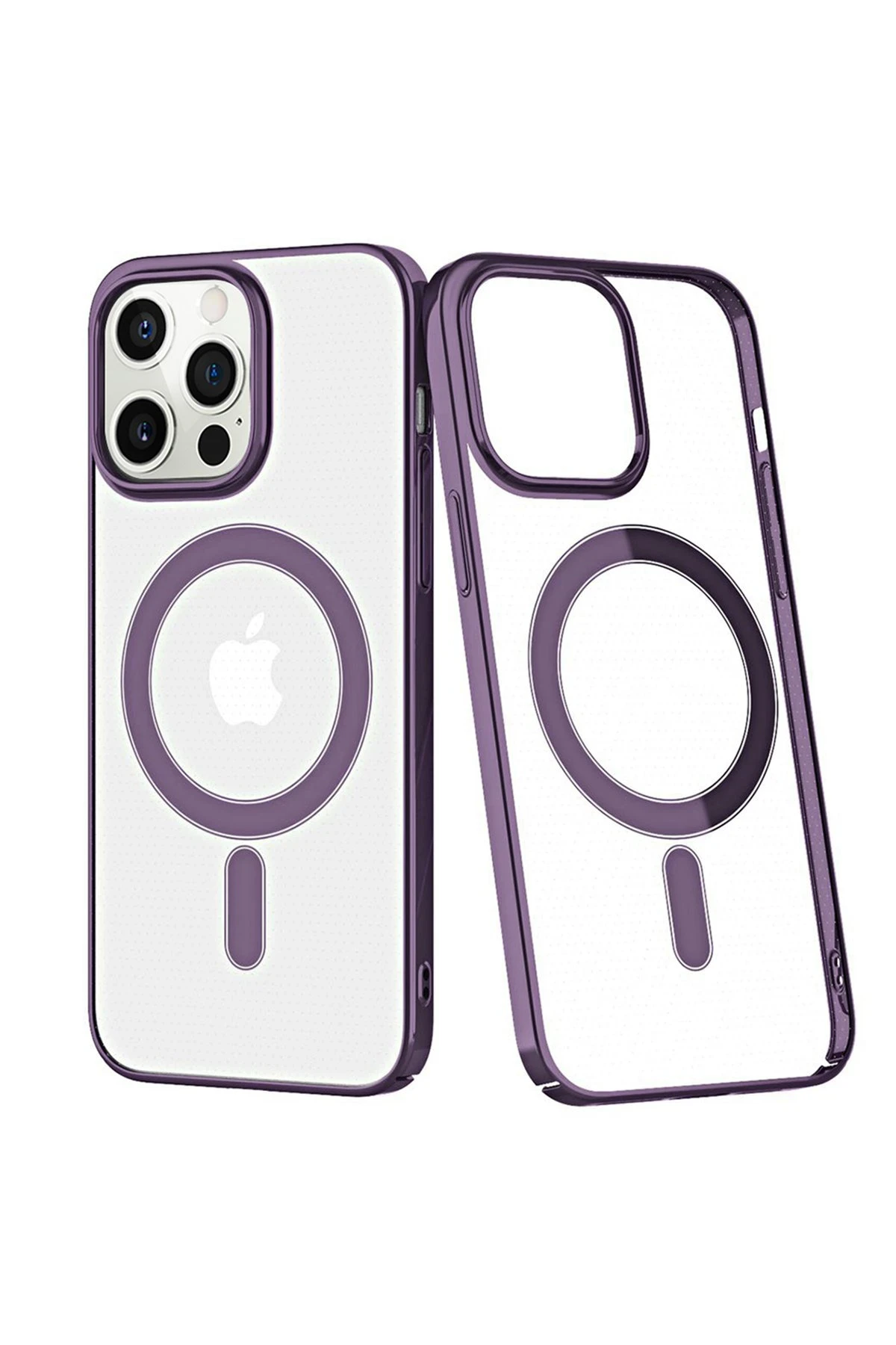 Newface iPhone 13 Pro Max Kılıf Element Magneticsafe Sert Kapak - Derin Mor