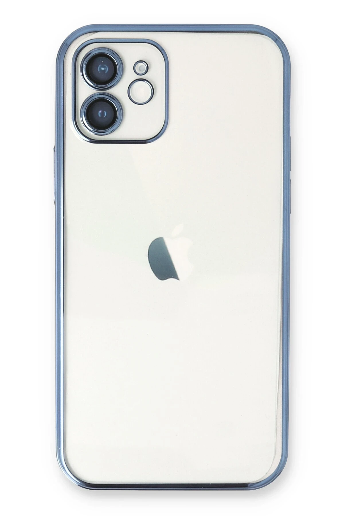 Newface iPhone 12 Kılıf Razer Lensli Silikon - Açık Mavi