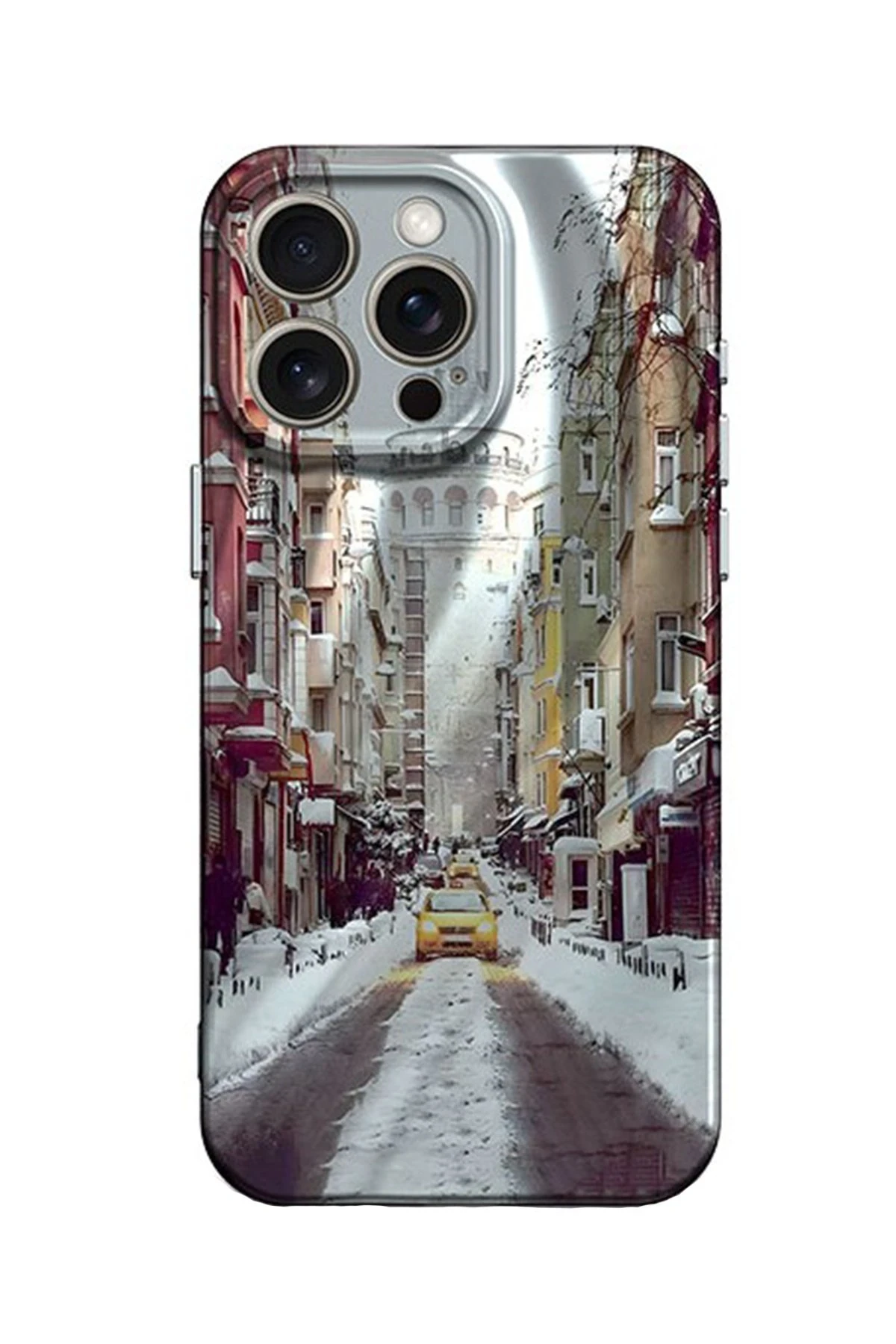 Newface iPhone 14 Pro Kılıf Crew Desenli Kapak - Galata Kulesi
