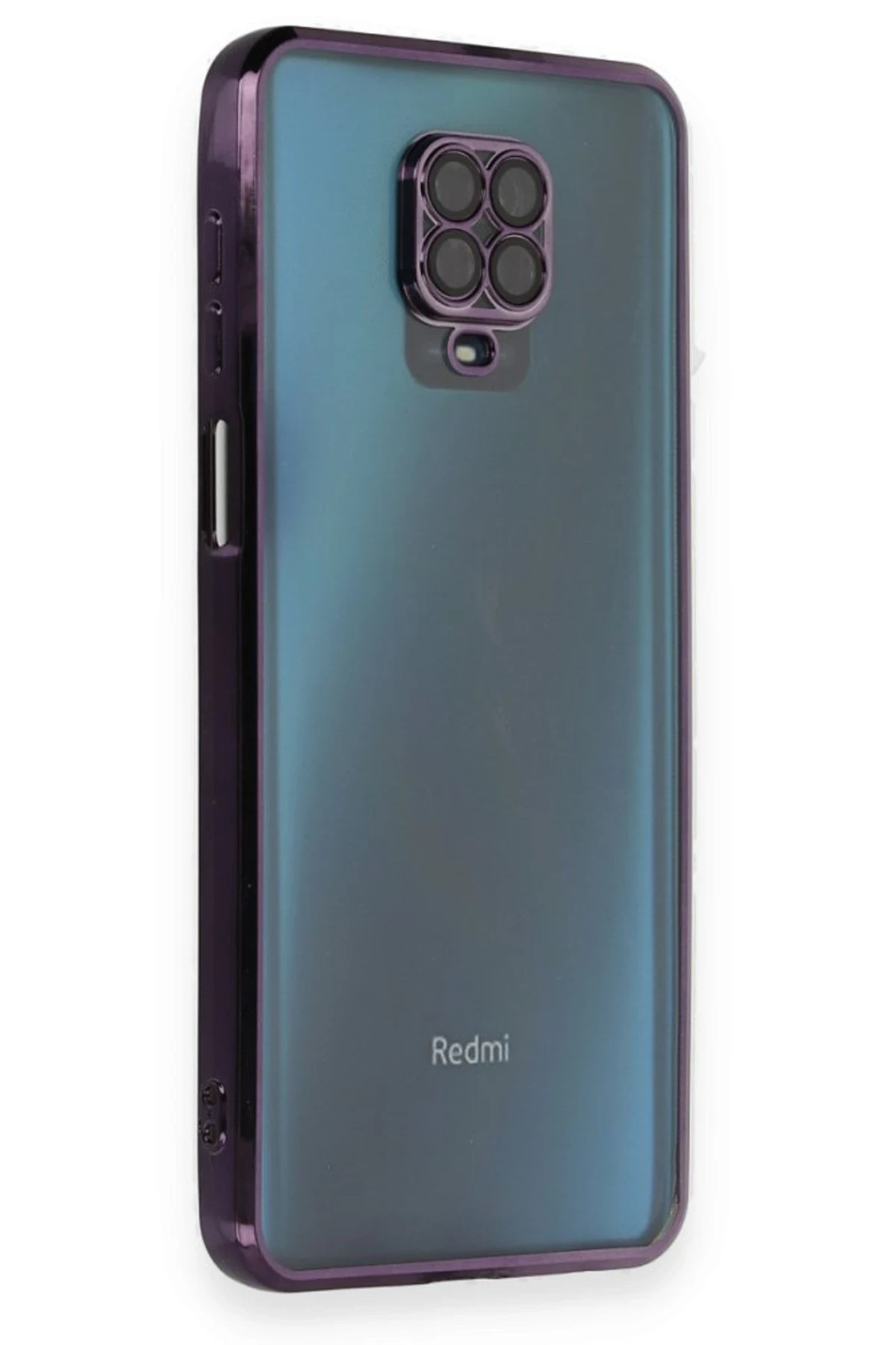 Newface Xiaomi Redmi Note 9 Pro Kılıf Razer Lensli Silikon - Mor