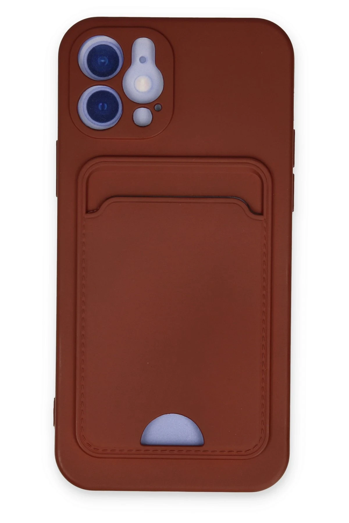 Newface iPhone 12 Kılıf Kelvin Kartvizitli Silikon - Bordo