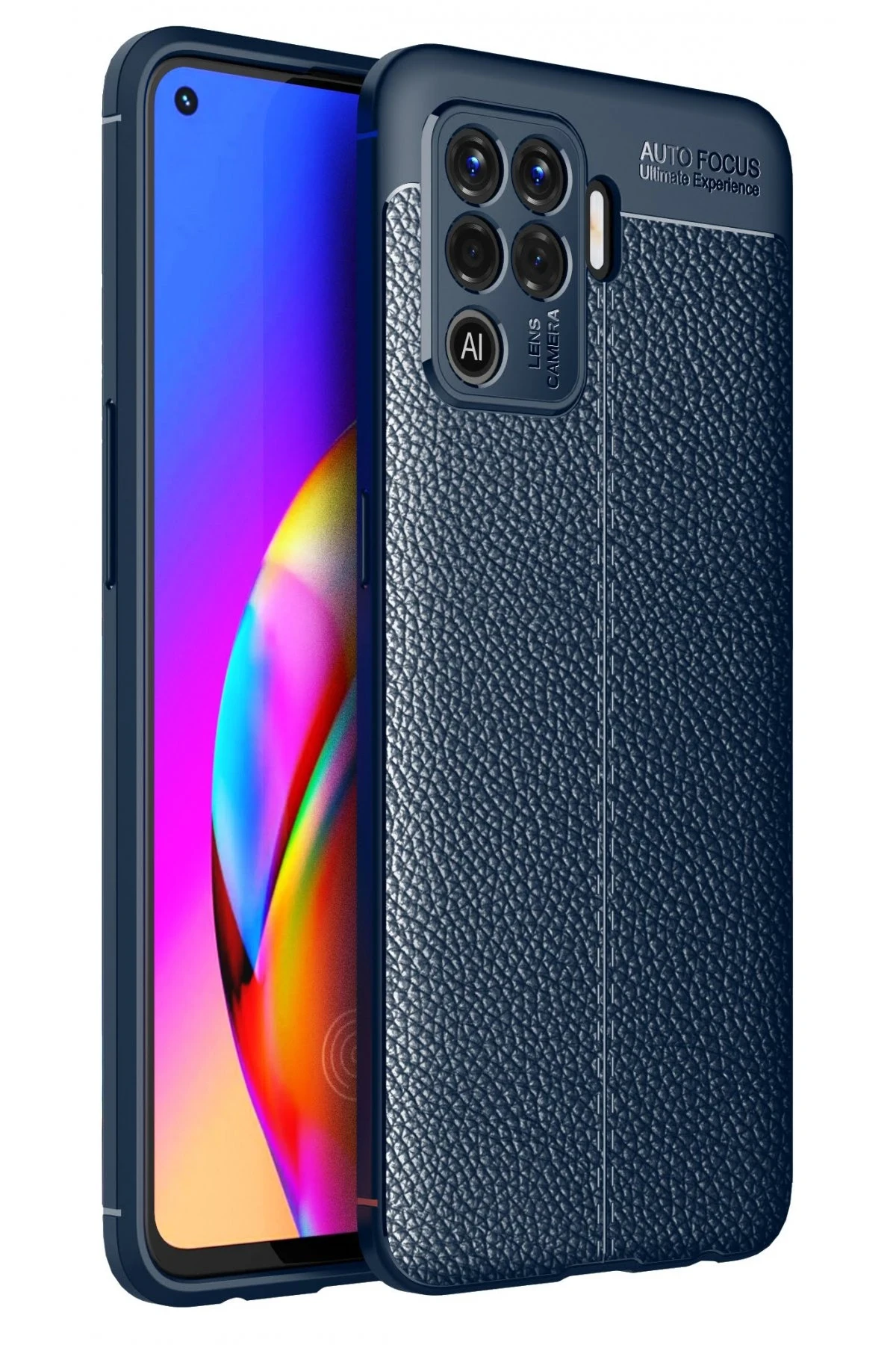 Newface Oppo Reno 5 Lite Kılıf Auto Focus Kapak - Lacivert