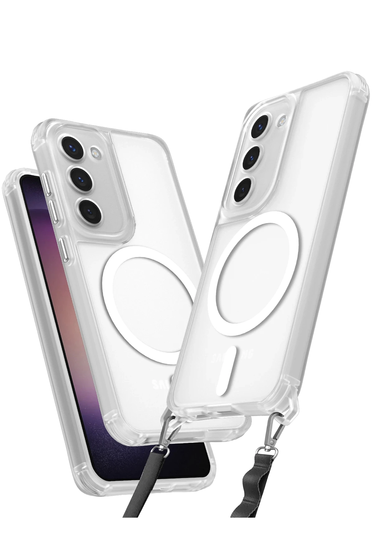 Newface Samsung Galaxy S23 Kılıf Enka Magsafe Silikon Kılıf - Şeffaf