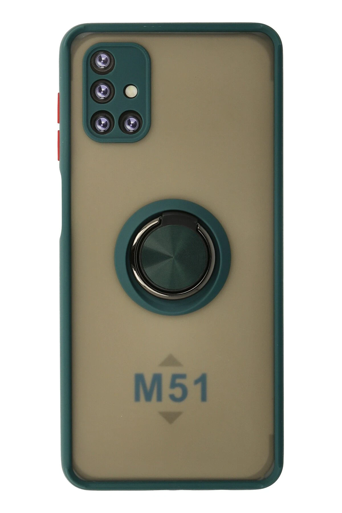 Newface Samsung Galaxy M51 Kılıf Montreal Yüzüklü Silikon Kapak - Yeşil