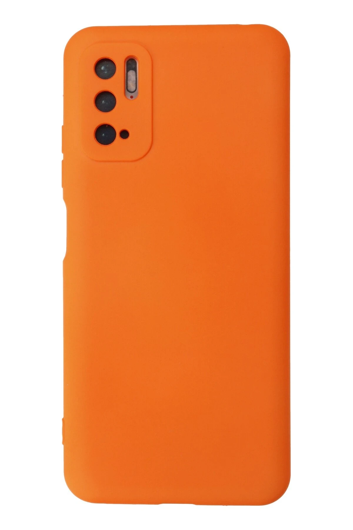 Newface Xiaomi Redmi Note 10 5G Kılıf Nano içi Kadife Silikon - Turuncu