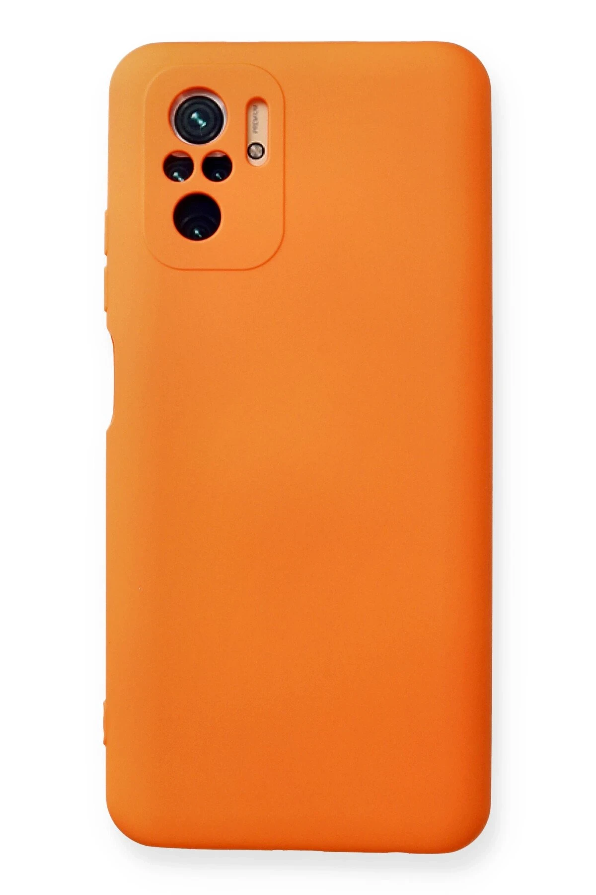 Newface Xiaomi Redmi Note 10 Kılıf Nano içi Kadife Silikon - Turuncu